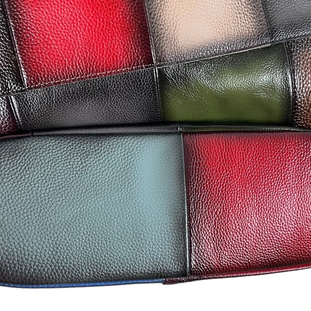 Colorblocked Patchwork Colorful Leather Handbag - Picture 7 of 14